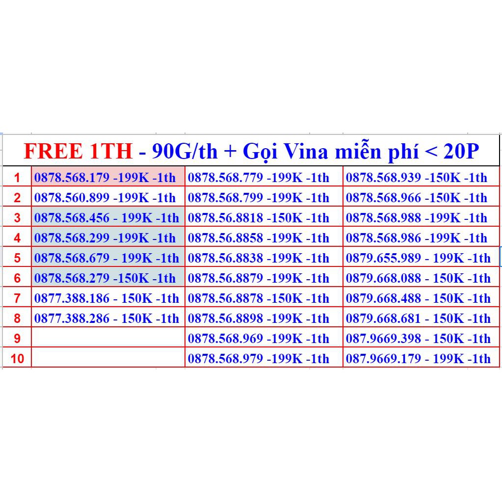 Sim V120 Viettel 60G/th [Miễn phí tháng đầu], gọi nội mạng miễn phí