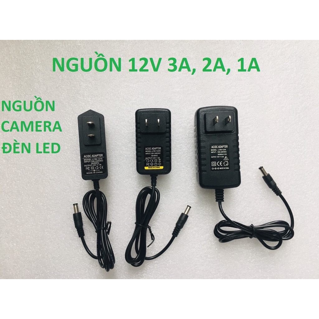 Nguồn Adapter Camera 12V, 9V, 5V cho Camera, đèn led