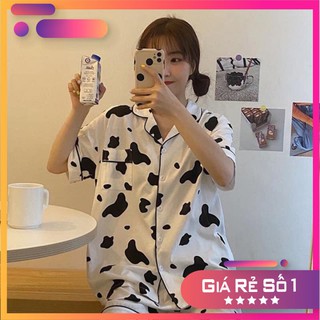 66HOAN15K0H_Hoàn 15k đơn 99k_Bộ Pijama Ngắn Tay - Bộ Ngủ Bò Sữa Ulzzang Cute Hot Trend 2021