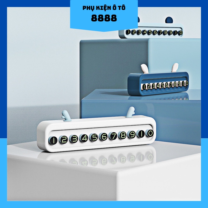 Bảng Ghi Số Điện Thoại Đỗ Xe 8888 Màu Trắng/ Xanh Lam/ Xanh Dương Nhựa Nhỏ Gọn Đủ Số