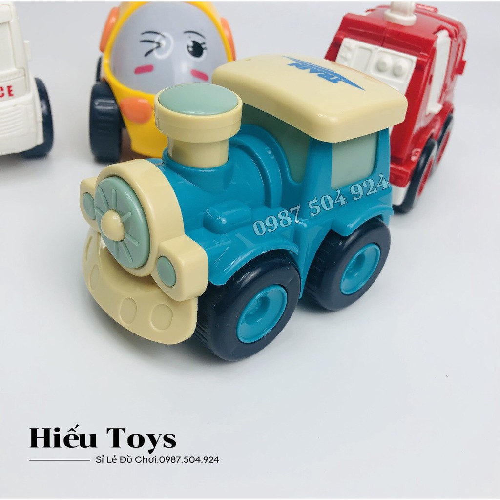 Bộ 4 Xe Poly Chạy Đà Chất Liệu Nhựa ABS Cao Cấp Ô Tô Đồ Chơi Cho Trẻ Em