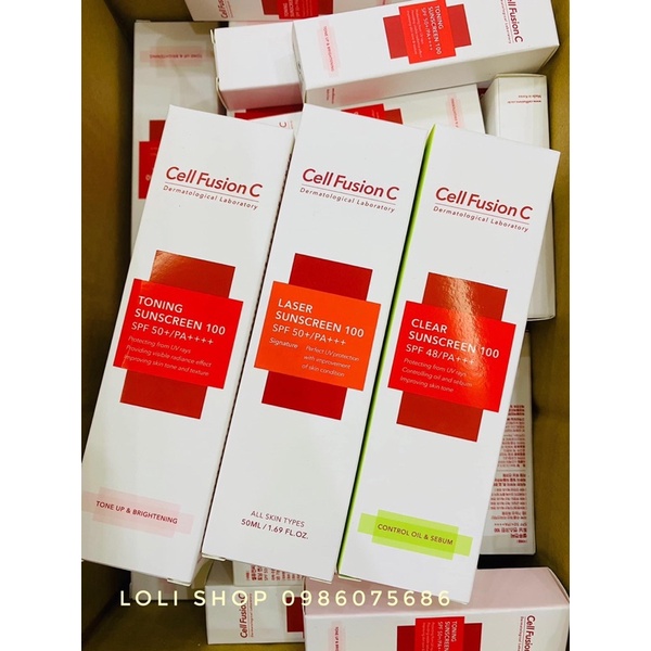 Cell Fusion C Kem Chống Nắng (KCN) Cell Fusion C Đỏ, Hồng, Xanh - 10ml, 50ml