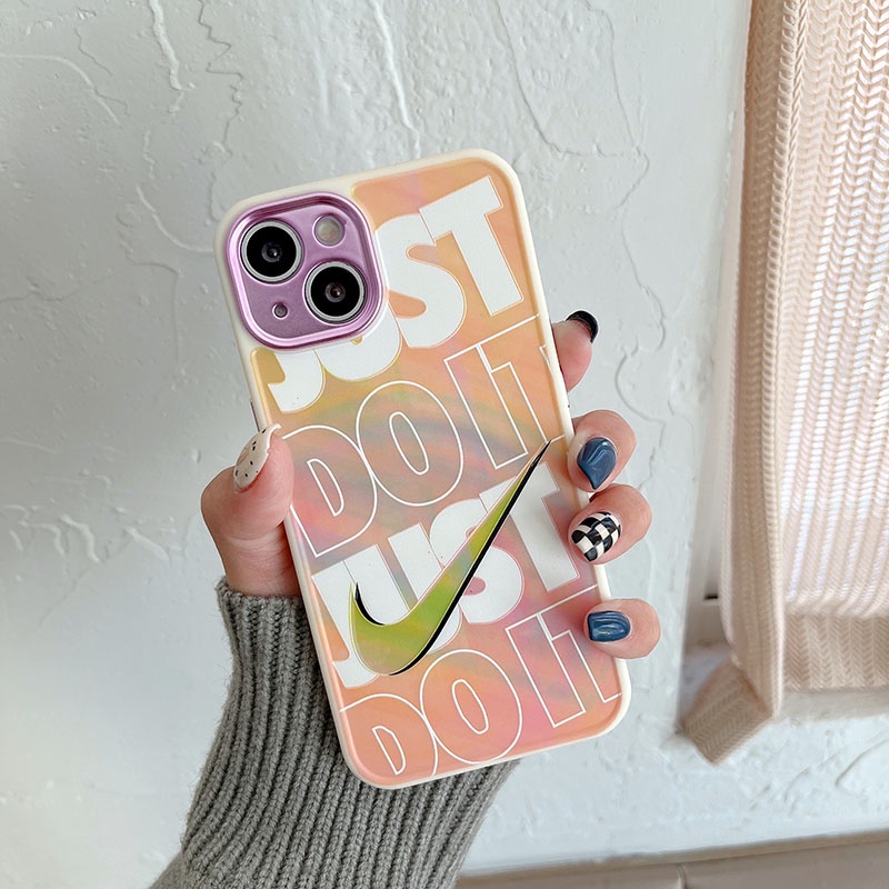 Ốp điện thoại in hình Nike màu gradient thời trang cho iphone 13 12 11 PMax pro X XS XR Xs MAX 7 8 plus