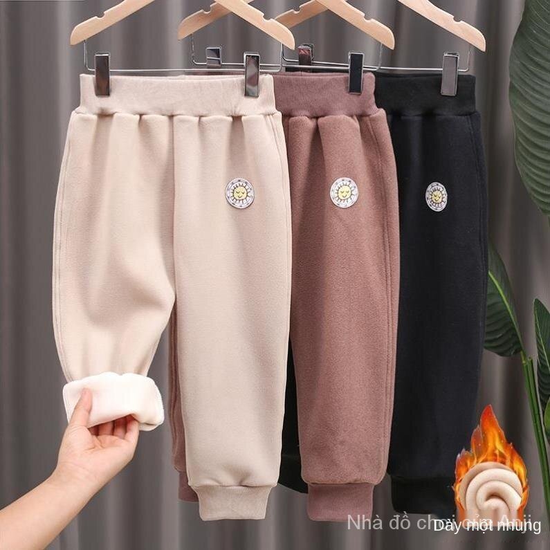 Men And Women Thick Velvet Baby Winter Pants Kids Casual Sports Loose Pants