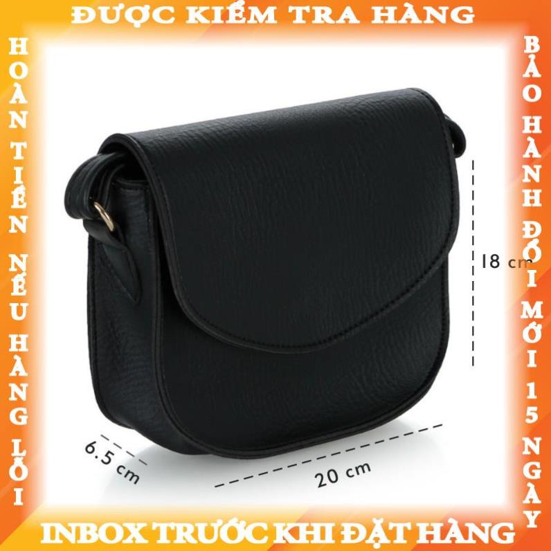 Túi da đeo chéo nữ đi chơi hình bán nguyệt phong cách Hàn Quốc Vintage dễ thương da mềm SANTA Limi Bags hiennguyen
