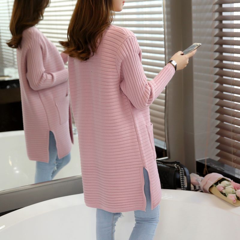 Áo khoác len Cardigan dáng dài xẻ tà phong cách Hàn Quốc siêu xinh | BigBuy360 - bigbuy360.vn
