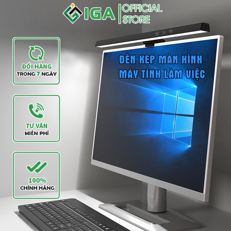 FREESHIP Đèn Bàn Làm Việc Kẹp Màn Hình Máy Tính Thông Minh Thương Hiệu IGA - GN37