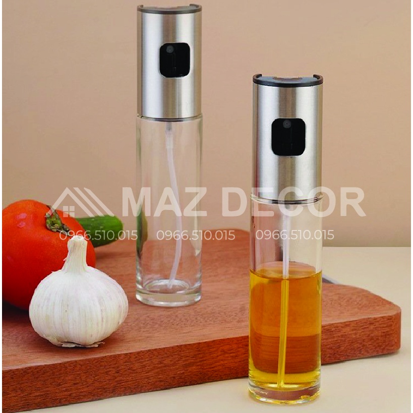 SALE GIÁ SỈ TẠI XƯỞNG Bình Xịt Dầu Ăn Bằng Thủy Tinh Dày dặn Phun Sương nồi chiên không dầu, đồ nướng dung tích 100ml