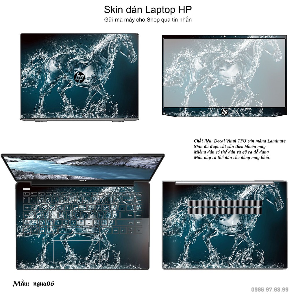 Skin dán Laptop HP in hình Con ngựa (inbox mã máy cho Shop)