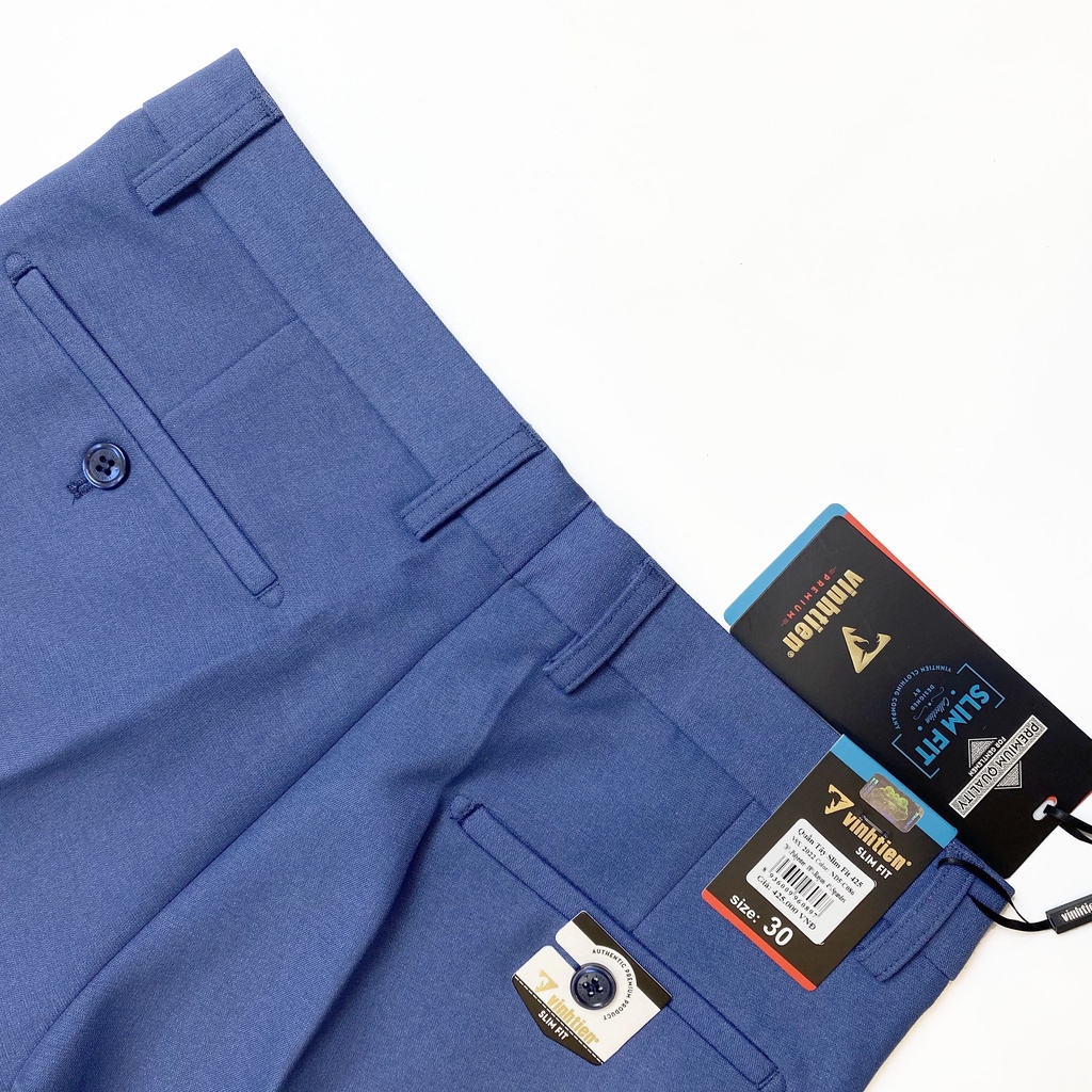 Quần Tây Nam 0 ly Slim Fit Vĩnh Tiến Vải Giãn Nhẹ 425 - Màu Trơn