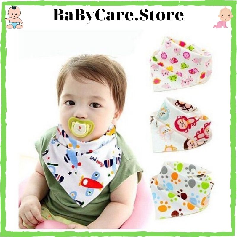 Sale! Set yếm 10 chiếc cotton 2 cúc bấm giữ ấm cổ, ngực cho bé