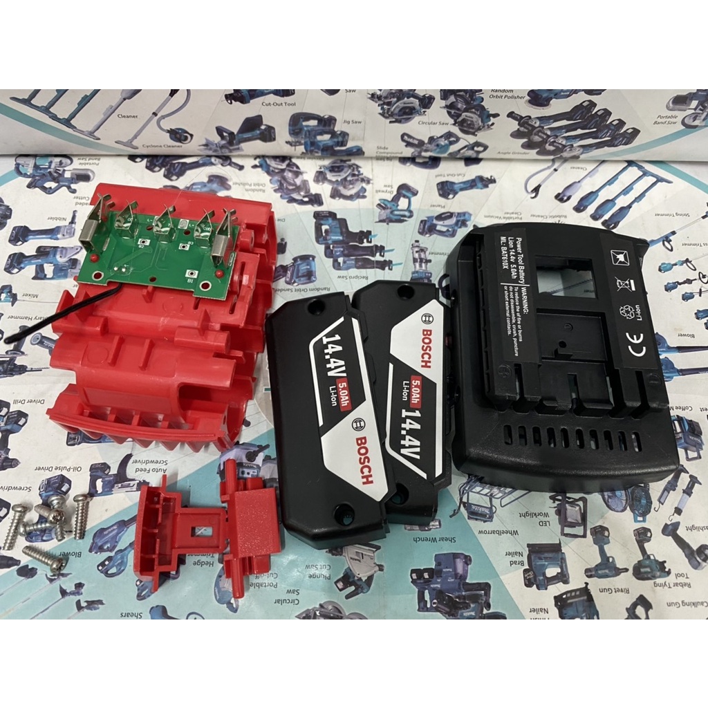 Vỏ mạch Bosch cân bằng 14.4V Li-ion 2 hàng cell, nhận sạc zin. BN.