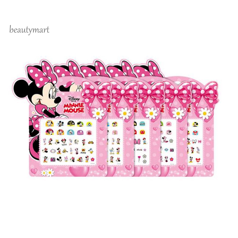 Nhãn dán móng tay hình Mickey/Bạch tuyết/Elsa dễ thương cho bé gái