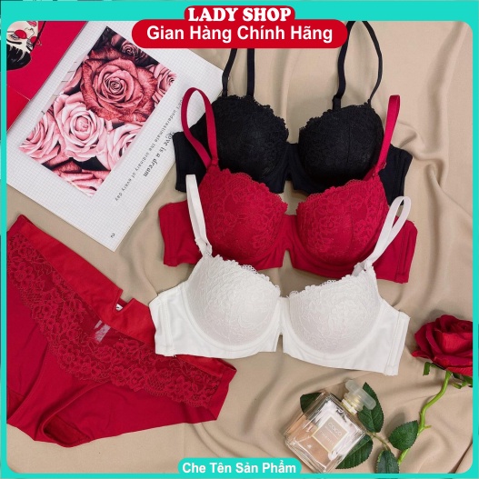 Bộ đồ lót Mand ren hoa chữ V có gọng đệm vừa siêu xinh