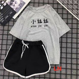 Sét áo phông xiao chữ tàu + quần đùi viền