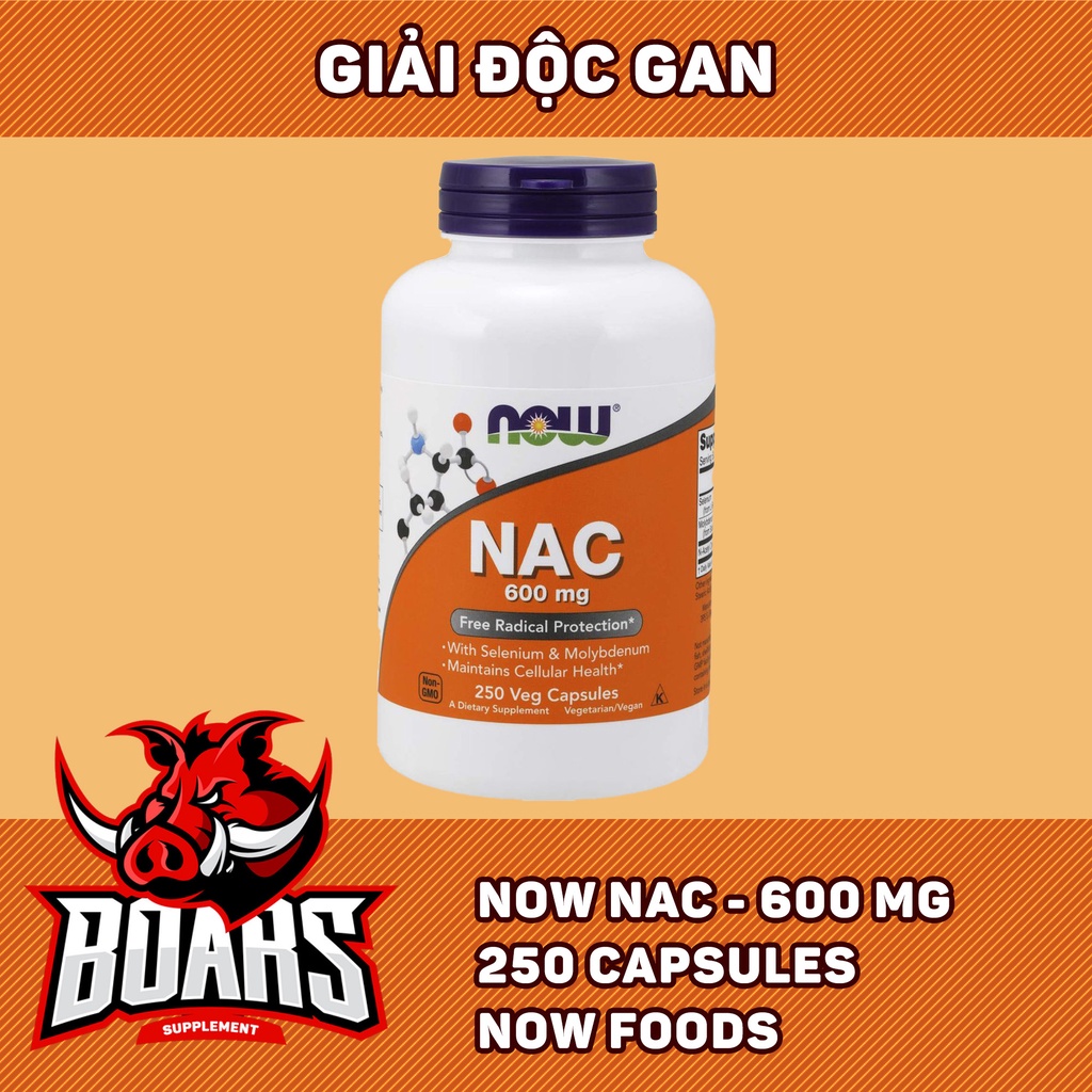 THỰC PHẨM GIẢI ĐỘC GAN NOW NAC (N-ACETYL CYSTEINE) HÀM LƯỢNG 1000MG VÀ 600MG - VIÊN NAC HỖ TRỢ THẢI ĐỘC GAN THẬN, HÔ HẤP