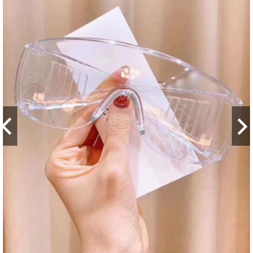 Kính Bảo Hộ KBH Chống Bụi Chống Tia UV Gọng Vuông bắt mắt Nhựa Trong Suốt