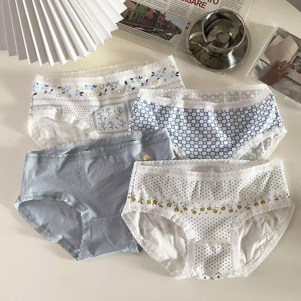 OCEANMAP Quần Lót Ren Hoa Không Đường May Phong Cách Lolita