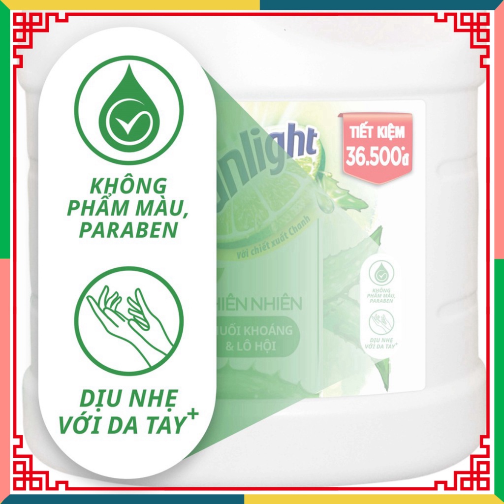 Nước rửa chén Sunlight thiên nhiên tự nhiên chai 3.6kg