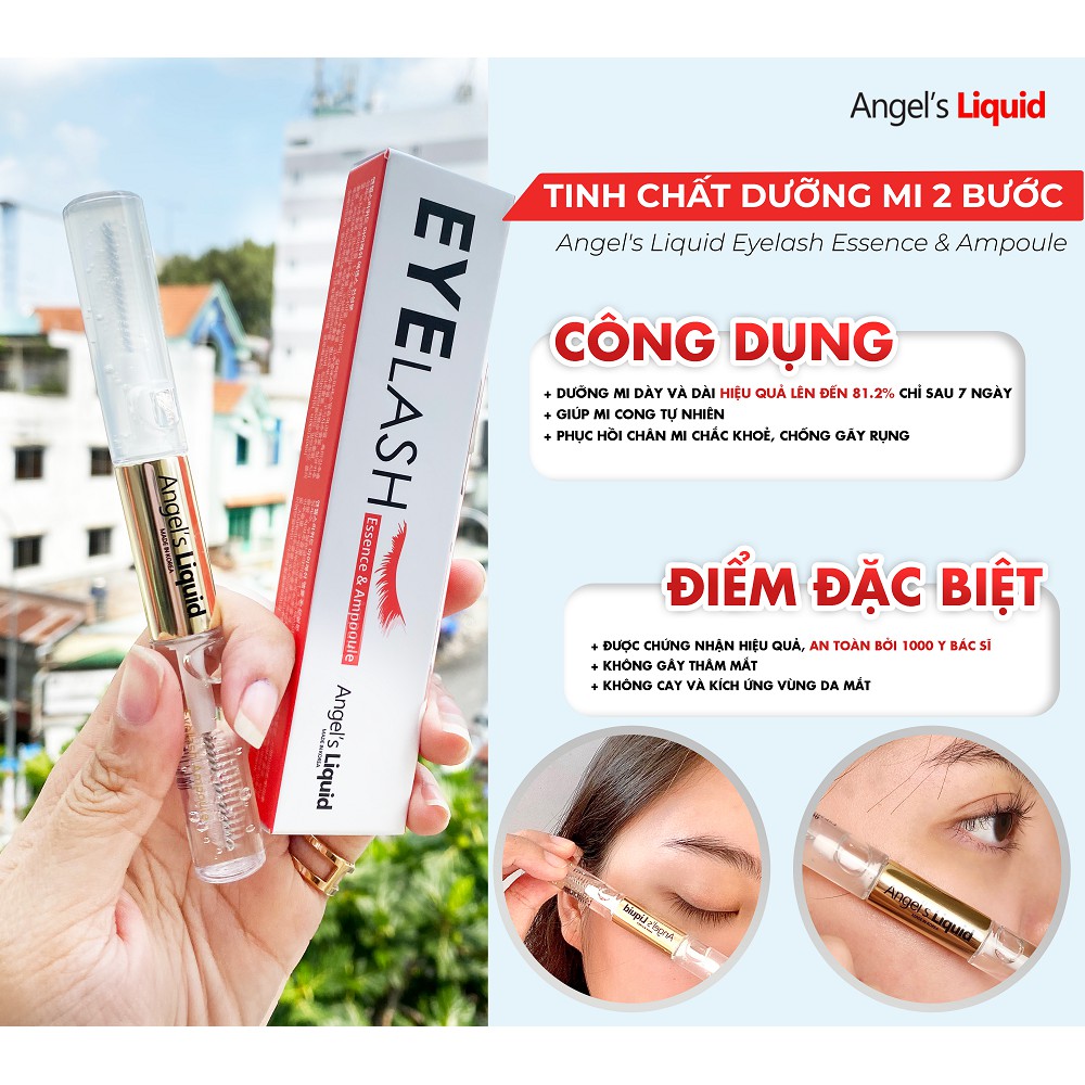 Tinh chất dưỡng mi dày và dài 2 bước Angel's Liquid Eyelash Essence 5ml & Ampoule 5ml