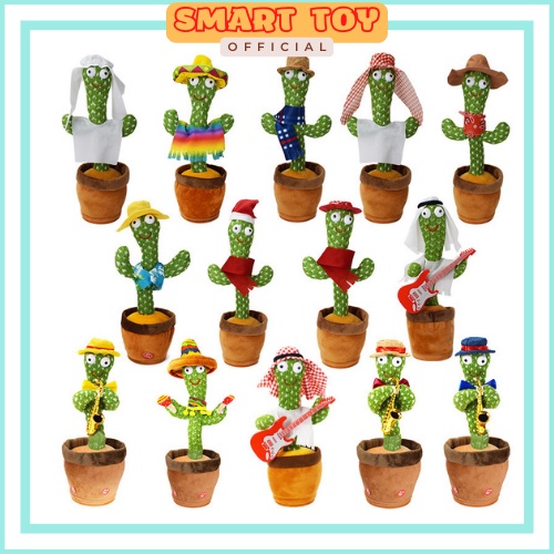 Cây xương rồng nhảy múa, xương rồng nhại giọng nói, nhún nhảy vui nhộn, phát 120 bài hát hot, có đèn Led, dây sạc USB