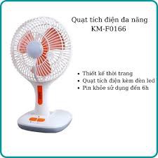 [Mã ELHA03 giảm 5% đơn 300K] [Free Ship] Quạt Sạc Tích Điện Đa Năng KM-F0166