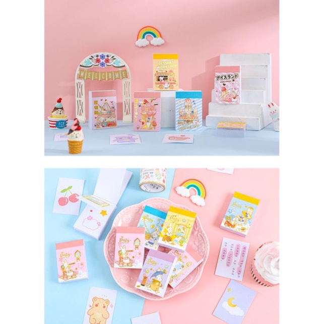 1 cuốn sổ lưu trữ hình dán sticker mini 50 tấm