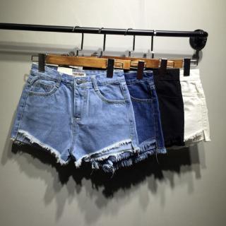 Quần short denim dáng chữ a lưng cao phong cách hàn quốc