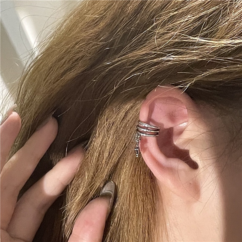 Khuyên Kẹp Vành Tai Hình Chữ Thập Phong Cách Retro Hàn Quốc 19A1267