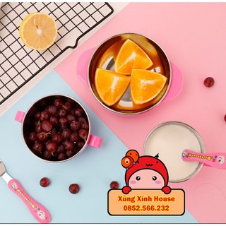 Bộ bát thìa 5 món giữ nhiệt tốt cho bé / Bộ bát inox cho bé