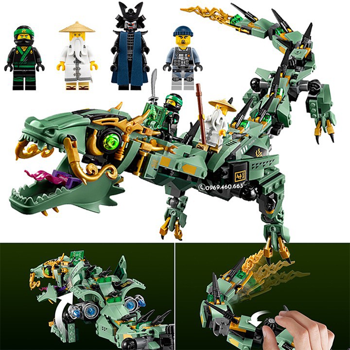 Đồ Chơi Lắp Ráp NOT Lego 70612 ZM4012  Lắp ghép Ninjago Rồng Máy Xanh Khổng Lồ -  Ninja Mech Dragon