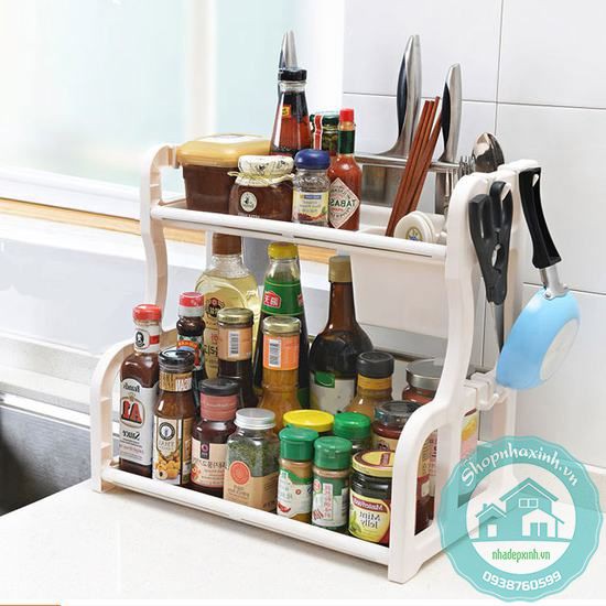Kệ Để Gia Vị Phòng Bếp 2 Tầng (HÀNG LOẠI 1)