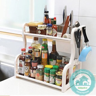 Kệ để gia vị phòng bếp 2 tầng