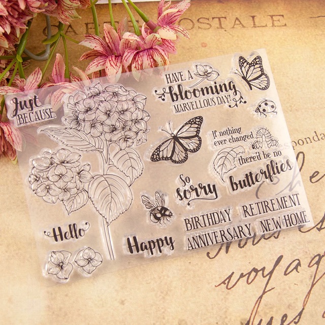 Set Clear Stamp Silicon Floral 1 - Clearstamp Con dấu trong suốt Con dấu silicon