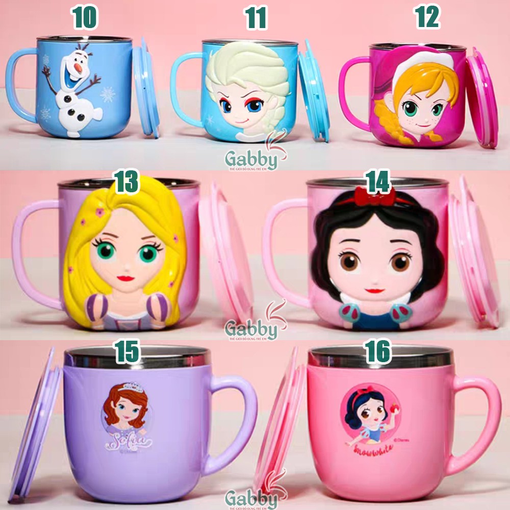 Ly Nước Giữ Nhiệt 3D Hoạt Hình Đáng Yêu Cho Bé 260ml (Mickey/ Minnie/ Elsa/ Spiderman/ Anna/ McQueen/ Mike/ Sulley)