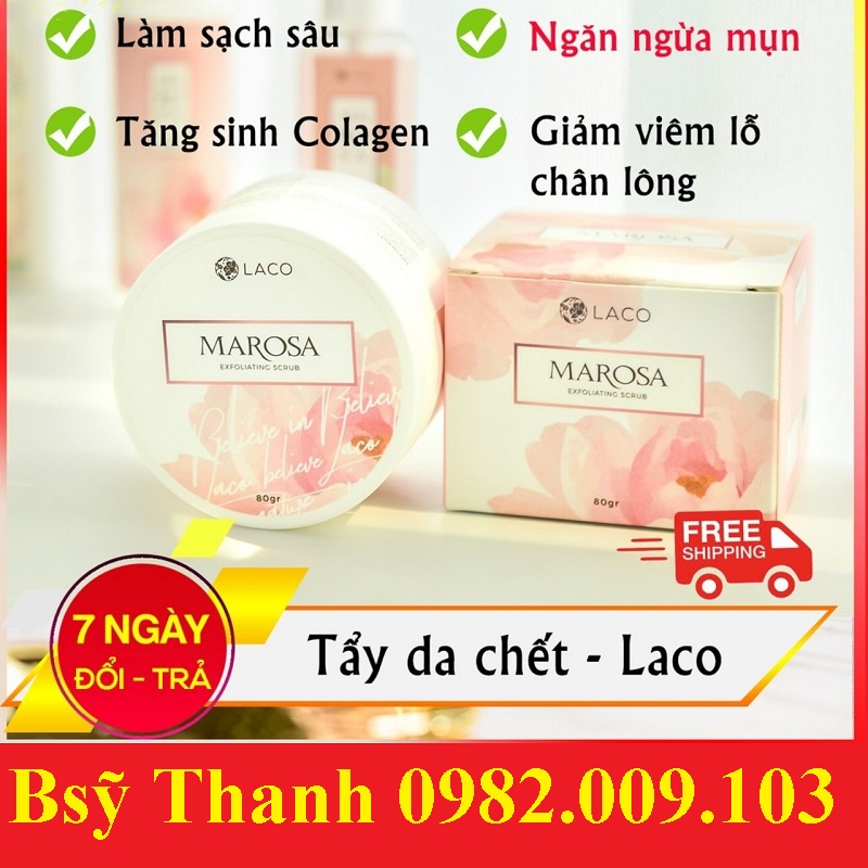 Tẩy Da Chết Marosa Scrub Laco, Làm Sạch Da,Bã Nhờn,Biểu Bì, Tẩy Tế Bào Chết, phục hồi làn da sáng trắng tự nhiên