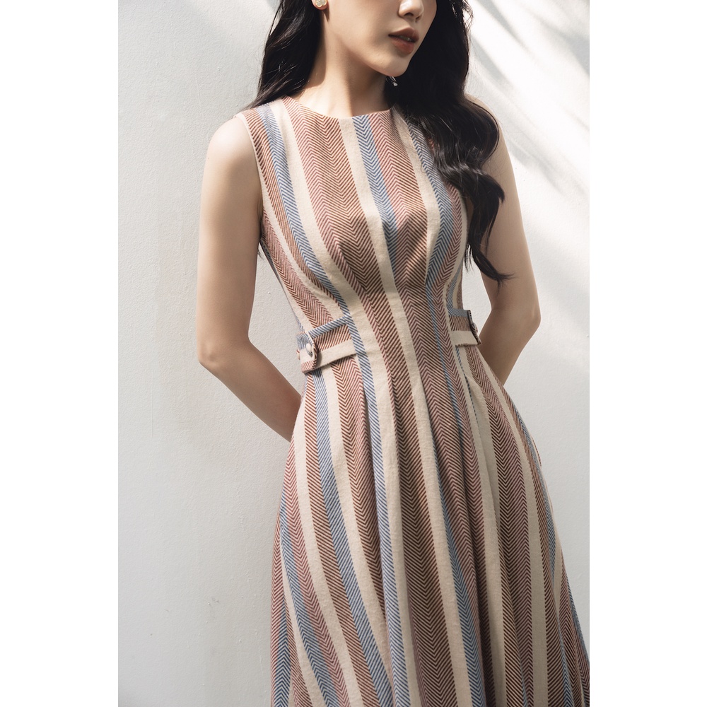 De Leah - Đầm Midi Xòe Đai Eo - Thời trang thiết kế