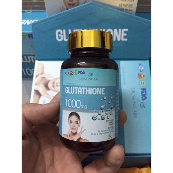 Viên uống trắng da Glutathione 1000mg mịn da cam kết hiệu quả sau 1 tháng
