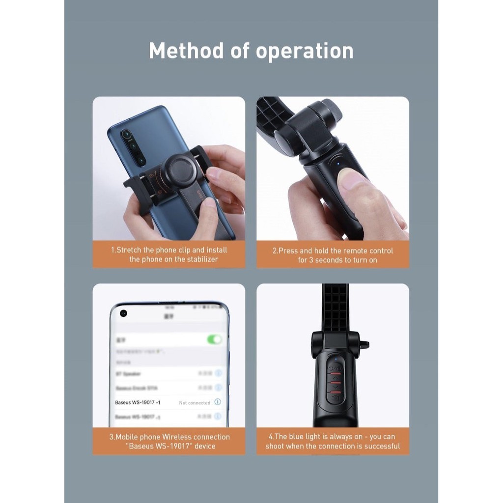 ❖Gậy tự sướng tích hợp Gimbal chống rung thông minh Baseus Lovely Uniaxial Bluetooth Folding Stand Selfie Stabi | BigBuy360 - bigbuy360.vn