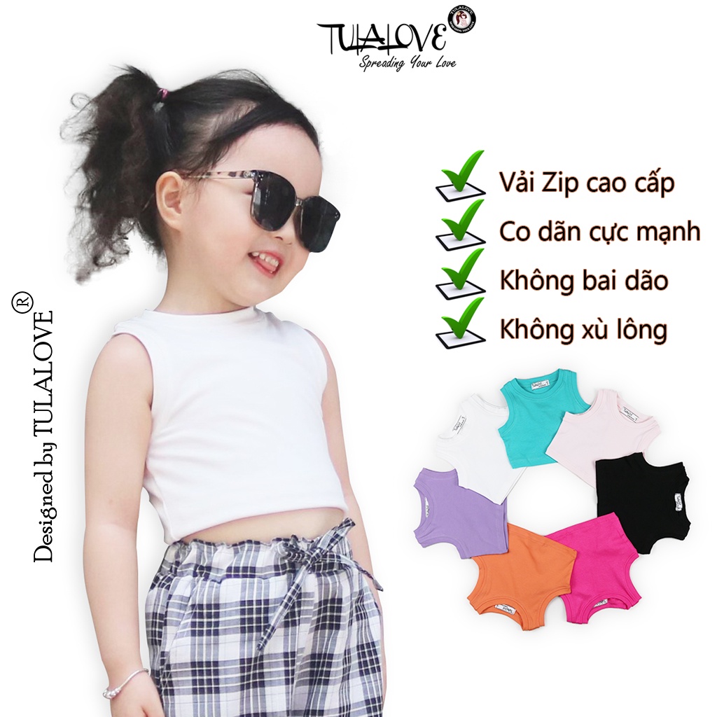 Áo Croptop Sát Nách Cho Bé Gái Vải Zip Cực Yêu Tulalove Áo Bé Gái