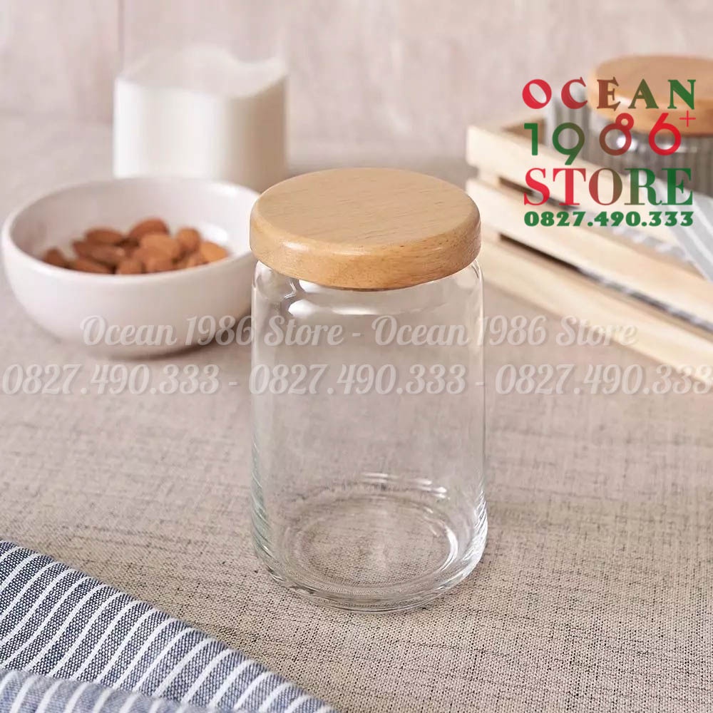 Bộ 6 Lọ Thủy Tinh Pop Jar Nắp Gỗ Ocean – B02526 – 750ml