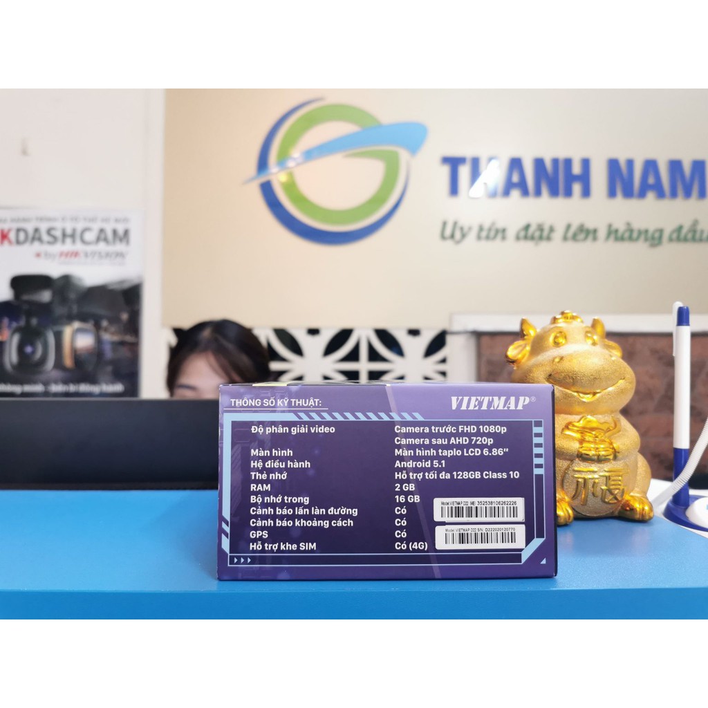 Camera hành trình Vietmap D22,Có Wifi, GPS, 4G, Đặt Taplo