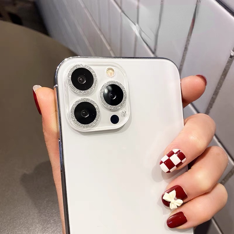 Miếng Dán Cứng Kim Cương Màu Hồng Lấp Lánh Phù Hợp Với Mọi Phong Cách 131211 Camera Sau Chống Rơi Cho Điện Thoại Pro Max