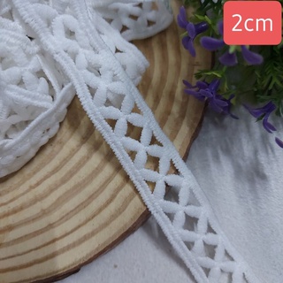 Ren cotton trang trí , màu trắng , bản 2cm và 2.8cm.