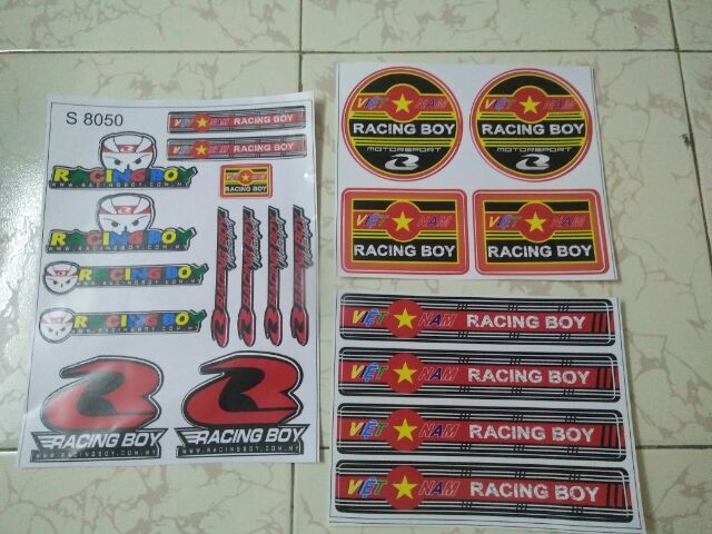 Bộ tem Raccing boy việt nam lớn New