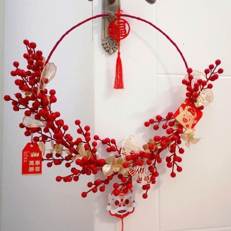 DIY - SET NGUYÊN LIỆU LÀM VÒNG TREO CỬA NGÀY TẾT