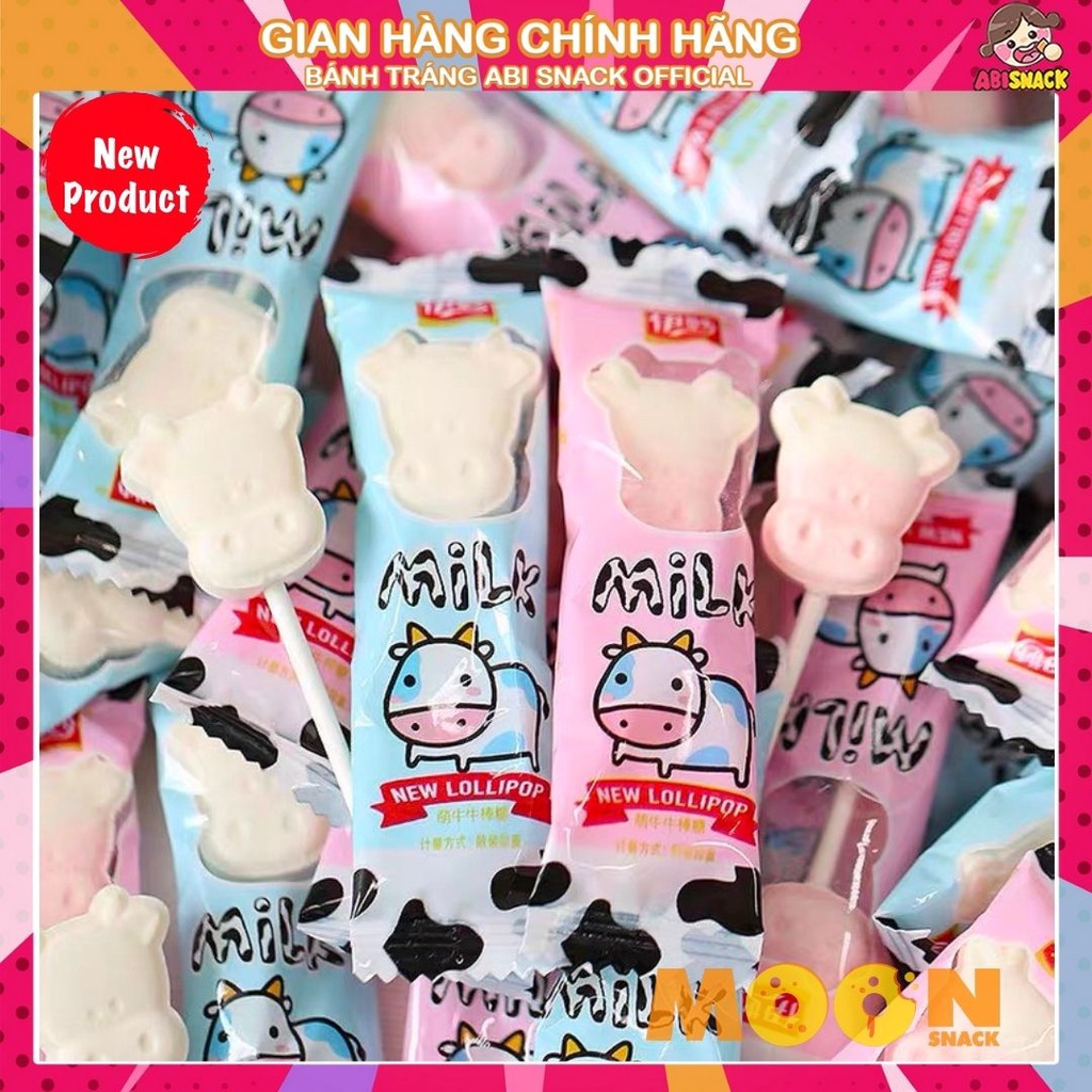 300g Kẹo Cây Cứng Vị Sữa và Dâu Milk Candy kẹo que trẻ em ngon ngon đóng gói túi zip sạch đẹp