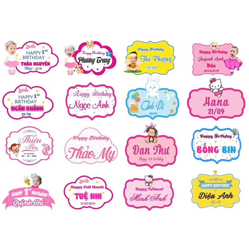 In Bảng tên  kèm chibi cho bé