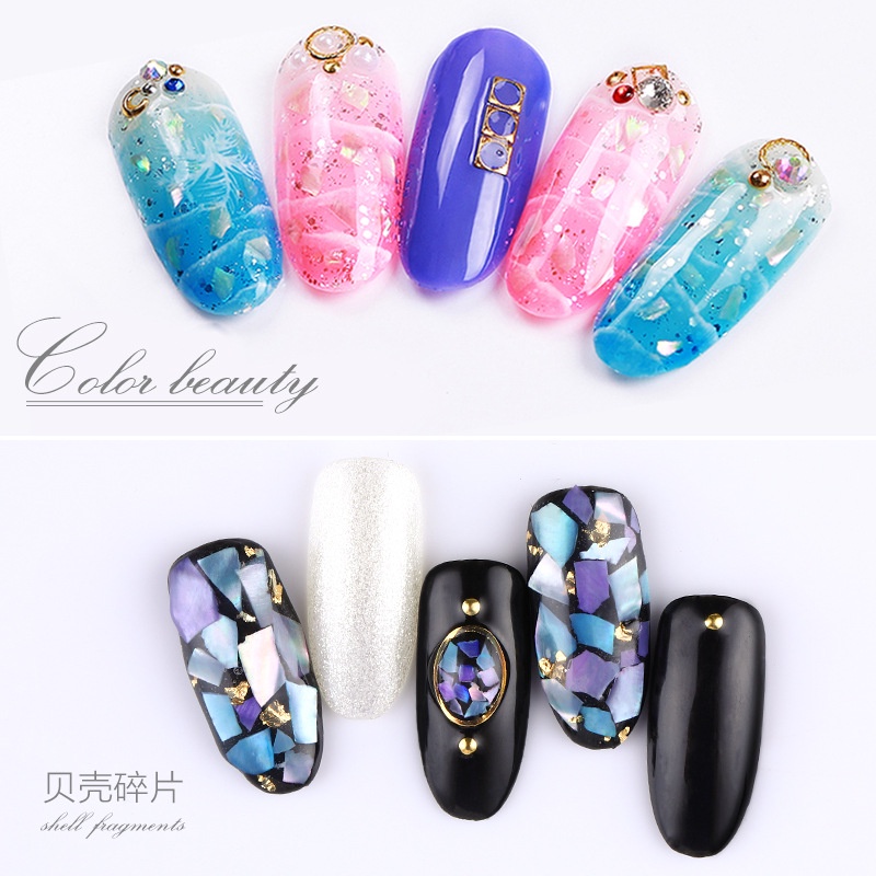 Xà cừ nail vân đá gỗ Yapas x Pinpai , Hũ xà cừ miếng trang trí móng chuyên dụng