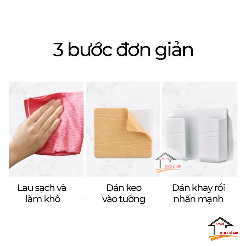 Kệ dán tường để điện thoại,  giá đỡ điện thoại, điều khiển treo tường -TẶNG miếng dán tường siêu dính KHO SỈ MB